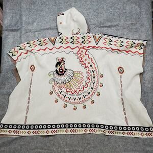 Chekanka Poncho Womens One Size Hooded Unisex Tribal Aztec Western Heavyweight